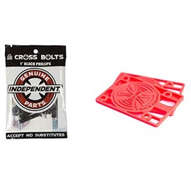Independent Trucks Skateboard Hardware 1" Phillips + Red 1/8" Indy Risers