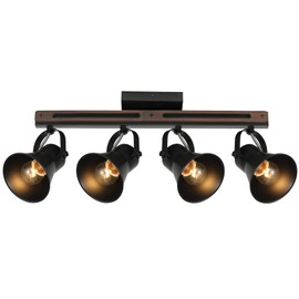 SEEBLEN 4 Light Farmhouse Kitchen Lighting Fixtures Ceiling, Black Wall Mount Industrial Track Lights, Adjustable E26 Track Lighting for Kitchen, Living Room, Dining Room, Hallway,Bathroom.