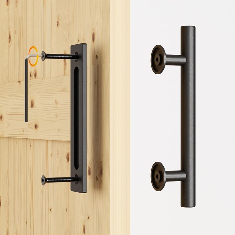 CCJH 9”/24cm Sliding Barn Door Handle Hardware, Pull Flush Door