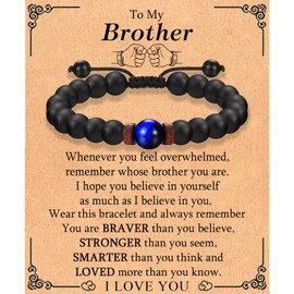 Gifts for Brother Best Funny Big Brother Gifts for Older Adult Borther Gifts from Sister Brother, To My Brother Bracelet -Birthday Christmas Valentines Day Graduation Back to School Gifts for Brother