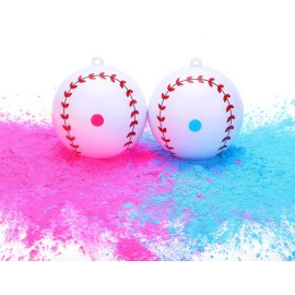 Unbranded Gender Reveal Baseball 2 BLUE PINK Powder Ball Pre-Filled For BABY REVEAL