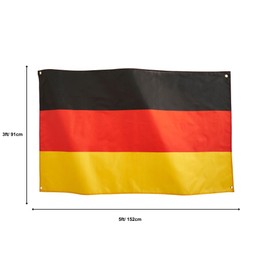 Runesol Germany Flag, 91 x 152 cm (3 x 5 ft), Germany Banner, 4 Eyelets, Brass Eyelet in Each Corner, World Cup, German, Premium Flags for Indoor and Outdoor Use, Waterproof, Epiphany