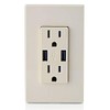 Leviton Contacto Duplex con Cargador Usb, Resistente a Interferencia de