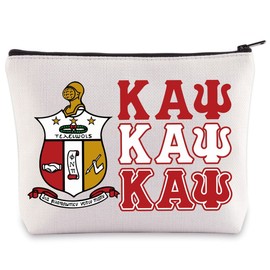 BWWKTOP KAP Sorority Makeup Bag Greek Fraternity Gifts Black Sorority Gifts Greek Letters Sorority Makeup Zipper Bag Fraternity Paraphernalia, KAP, Bag