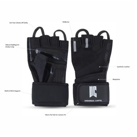Universal Cartel Workout Gloves for Men and Women Weight Lifting Gloves with Wrist Support for Body Building, Powerlifting & Cross Training (Medium)