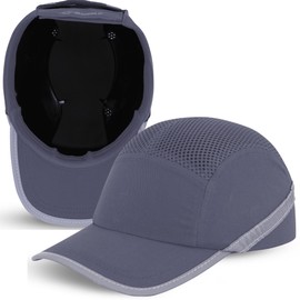 BWOLF TRIVOR Bump Cap Men's Safety Cap Safety Helmet with ABS Shell EN 812 with Reflective Strips Protective Helmet Cap (Grey)