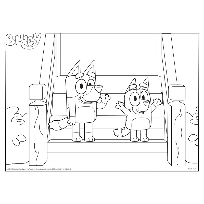 Liscianigiochi 99559 BLUEY DF Double-Sided Puzzle MPLUS 24-Piece MR Monkey