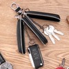 Guolich Car Key Chain Bag Double Zipper Leather Protection Key