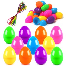ROSAUI 36 x Easter Eggs Plastic 8.7 cm Easter Eggs for Filling Eggs for Filling Outdoor Colourful Easter Eggs Made of Plastic Easter Decoration for Hanging