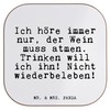 Mr. & Mrs. Panda Glass Coaster with German Text "Ich