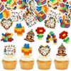 Cyodoos 40pcs Edible Building Block Cupcake Toppers - Boy &