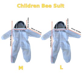 Children Beekeeping Suit Ventilated Beekeeping Clothing Children Bee Suit with Gloves Beekeeping Supplies(L-3'9''-4'3'')
