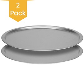 DecorRack 13 Inch Alloy Steel Pizza Pan, Non-Stick Coating, Serving Tray, Round Baking Tray for Oven Use (2 Pack)