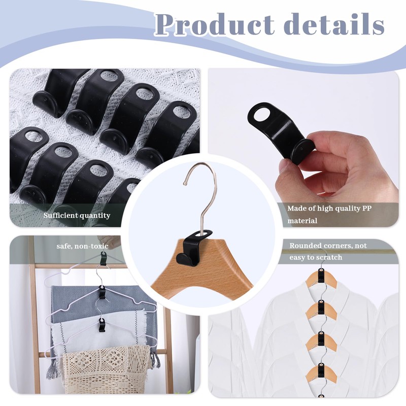 MCPINKY Hanger Extender Hooks, 50PCS Clothes Hanger Connector Hooks Closet