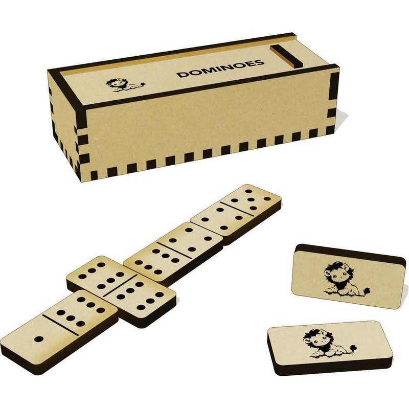 Azeeda 'Cute Sketchy Lion ' Domino Set & Box (DM00048676)