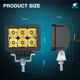 Nilight - 2 luces LED de 3.3 pulgadas, 6 LED, luces cuadradas de trabajo de conducción integradas, luces de zanja para tractor, camión, motocicleta, barco, ATV, 3 años de garantía