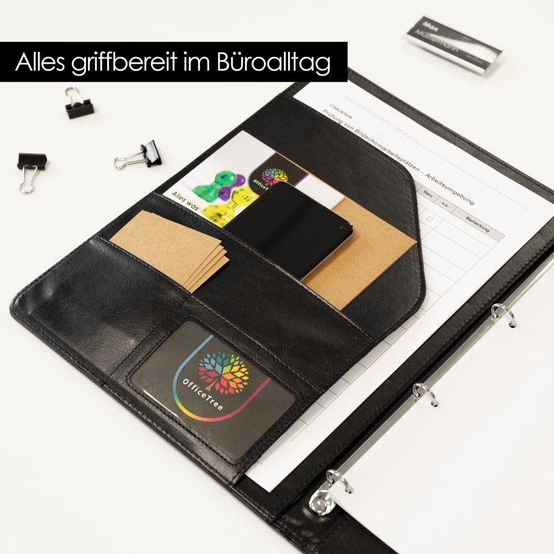OfficeTree Clipboard Folder A4 with Lid - Writing Case Black