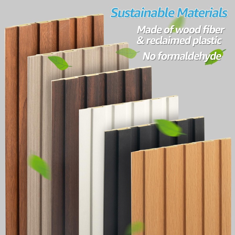 Art3d WPC Wainscoting Panels, 16-Pack 48 x 6 Inch 3D