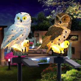 ALLOMN Solar Lawn Lamp, Outdoor Solar Light Garden Decoration Lamp Waterproof Path Lawn Garden Lamps Owl Design (Grey)