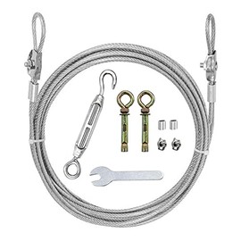 MHY 10Ft Clotheslines,Outdoors 304 Stainless Steel Clothes Line,Heavy Duty Cable Wire Rope String with Retractable System ，Windproof Clothes Rope for Outdoor/Indoor/Home/Travel/Drying