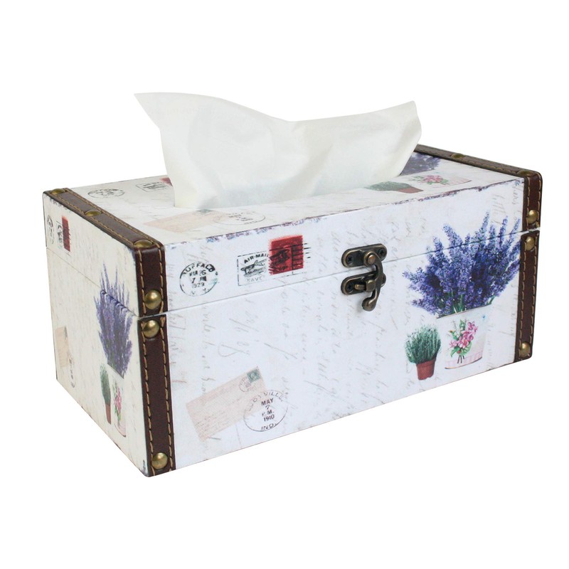 Emartbuy Paper Tissue Box Printed Vintage Retro Classic - Floral