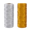 Cheriswelry 2 Roll 1.5mm Embroidery Thread Gold Silver Metallic Thread