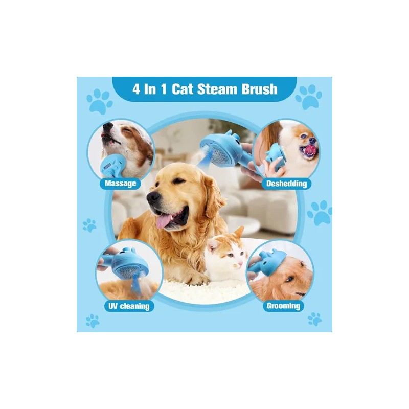 Cepillo De Vapor 4 En 1 Para Perros Y Gatos