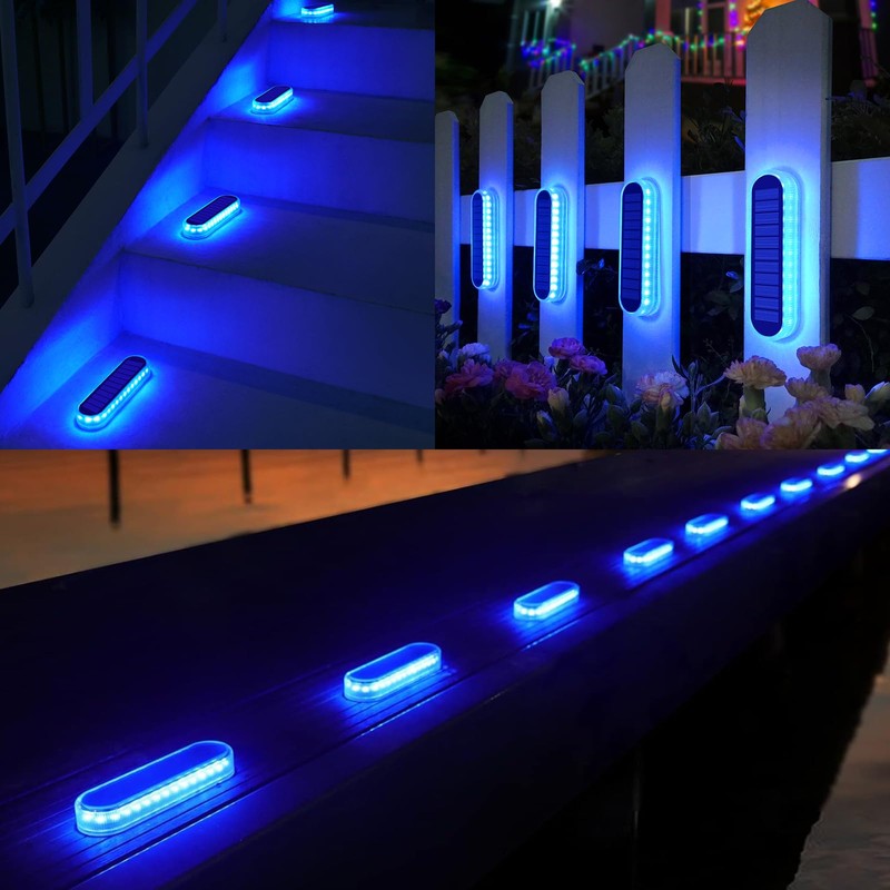 YiLaie Blue Solar Lights for Outside Auto ON/Off, Small Stick