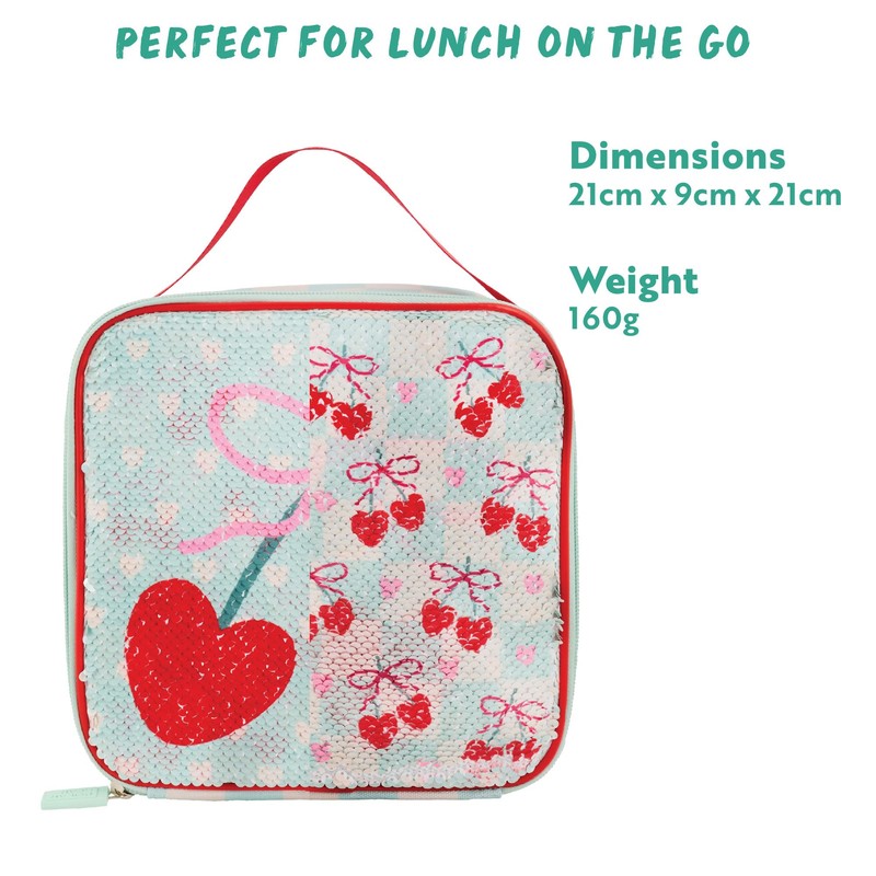 Polar Gear Cherries Sequin Reveal Insulated Lunch Bag - Reversible