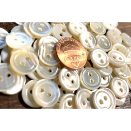 Unbranded 8 Fabulous Iridescent Cream Trocas Natural Shell MOP Buttons 12.5mm 1/2" 12782
