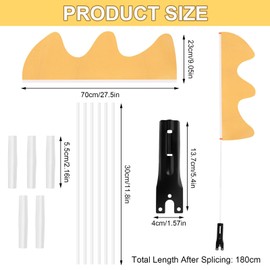 Bicycle Flag Yellow 180 cm Bicycle Flag Adjustable Bicycle Flag Bicycle Safety Flag Bicycle Pennant Bicycle Trailer Flag Reflective Bicycle Flag Bicycle Flag for Outdoor Cycling Accessories