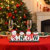 Wooden Christmas Sonwman Sign Table Sign Decorations SNOW Tabletop Decor