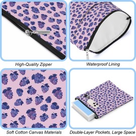 Book Sleeve Books Protector Books Pouch Book Lovers Gifts Bookish Gifts Waterproof Cover with Zipper for Grape Printed Gift Bag for Women Girls Sister Manager Coworker Christmas Appreciation