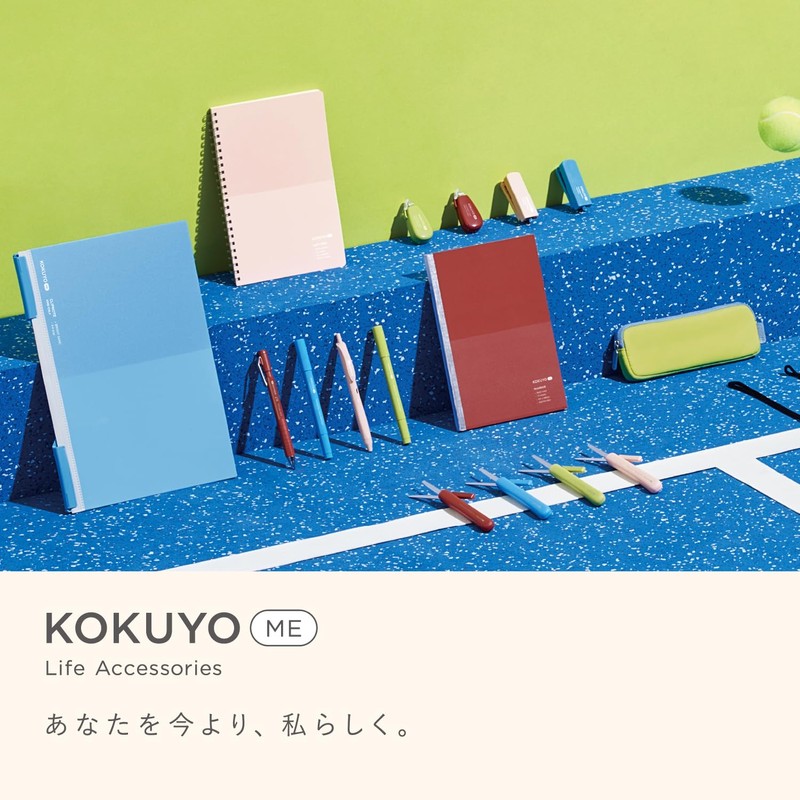 Kokuyo KME-CNDR File Clip Notebook, KOKUYO ME A4, Tartan Red