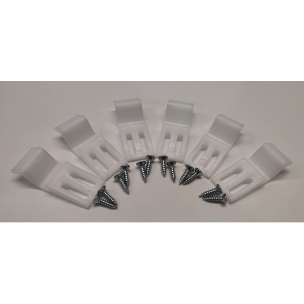 nuie BPC001 | Modern Bathroom Accessories 6 Bath Panel Clips for use with Acrylic Bath Panels, White