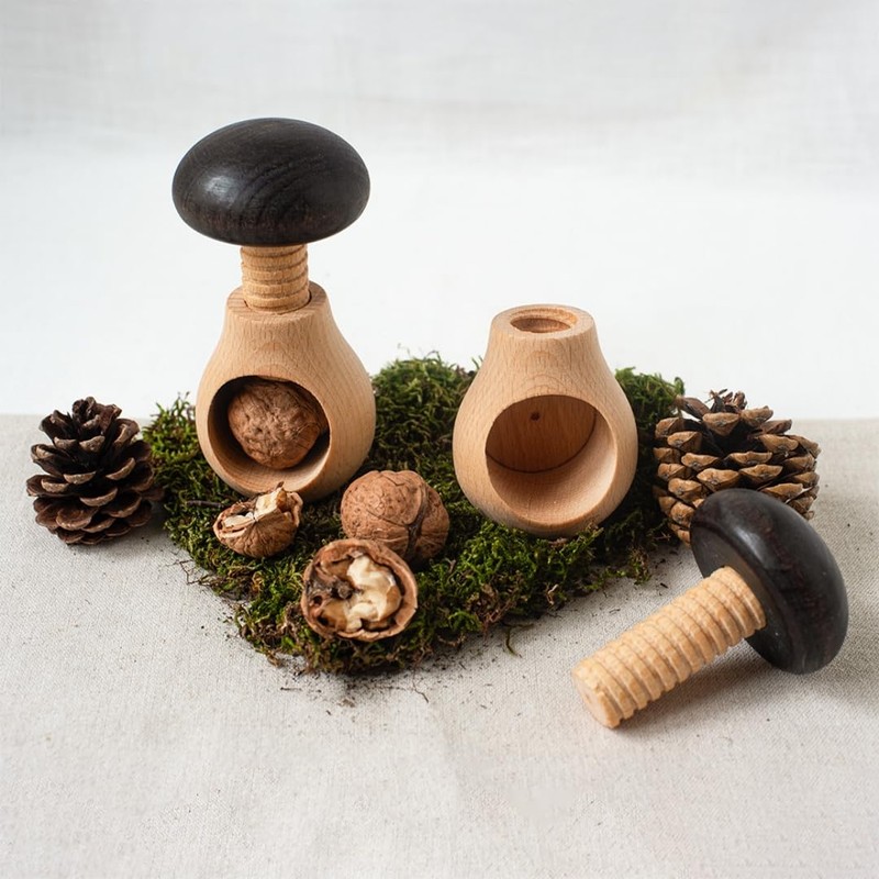 HOFMEISTER® Mushroom Nutcracker Made of Beech Wood, Handmade in Europe,
