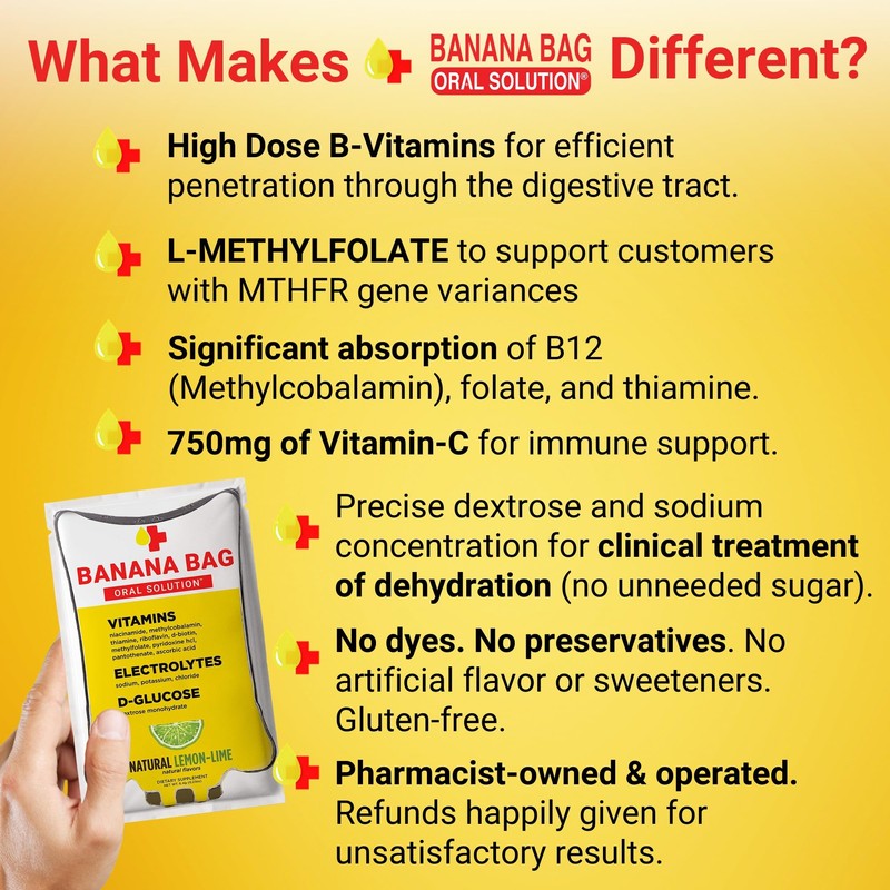 Banana Bag Oral Solution Packets – Natural Lemon Lime 5pk