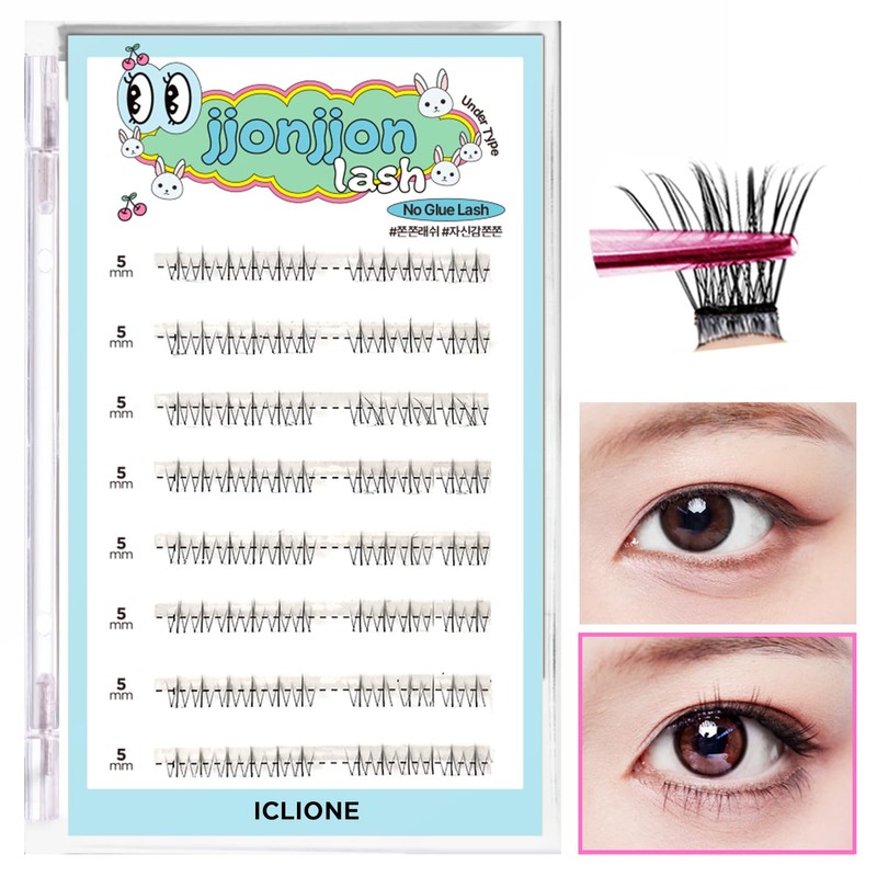 [ICLIONE] jjonjjon lash False Eyelashes, No Glue Required for Portions