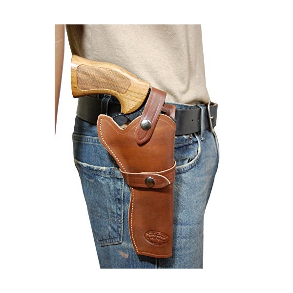 Barsony New Brown Leather Western Style Gun Holster for Freedom ARMS Model 97 Premier Right