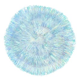 DIYDEC 4pcs 26ft Iridescent Christmas Tinsel Garlands Xmas White Glittering Hanging Garland Metallic for Christmas Party Decoration