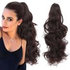 Ponytail Extension Curly Wavy, 22" Black Claw Clip Ponytail Extensions