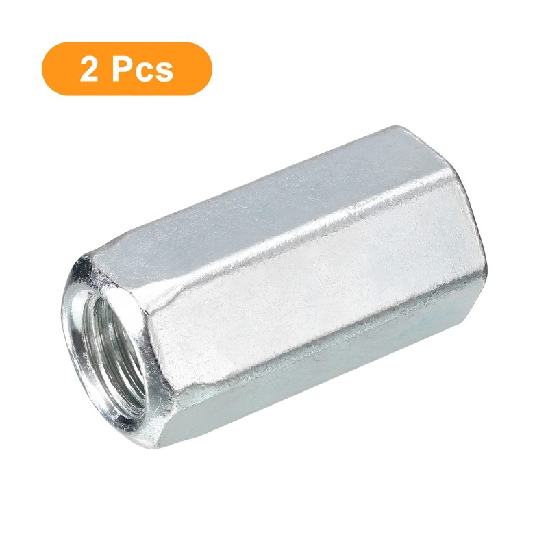 sourcing map 2pcs M20x30x60mm Coupling Nuts - Galvanized Carbon Steel