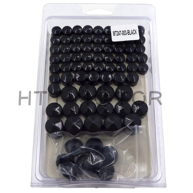 HTTMT MT247-003-BK Black Bolts Toppers Caps Compatible with 1991-2012 Harley