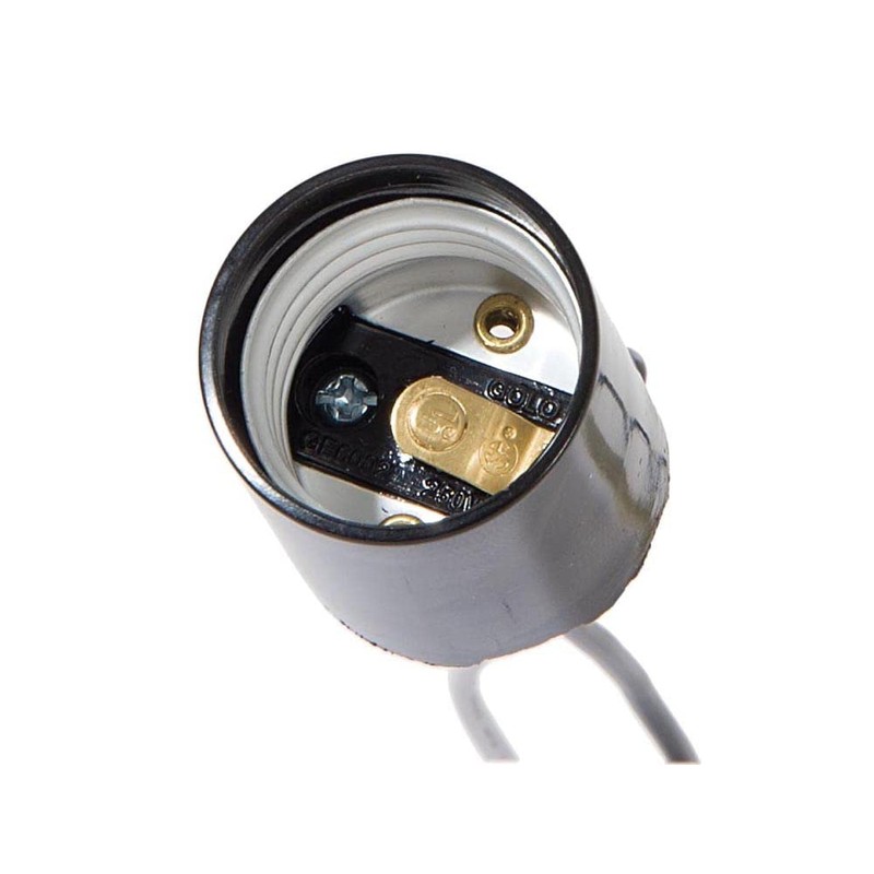 B&P Lamp Medium Base Phenolic Fixture Socket with Bottom Turn