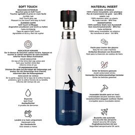 Les Artistes Paris Bottle'up 500 ml Design Blue/White, Drinking System, Size 500 ml, Colour Snow