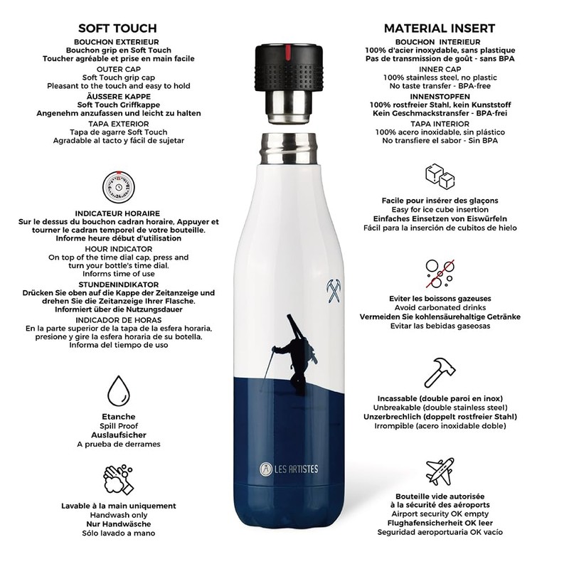 Les Artistes Paris Bottle'up 500 ml Design Blue/White, Drinking System,