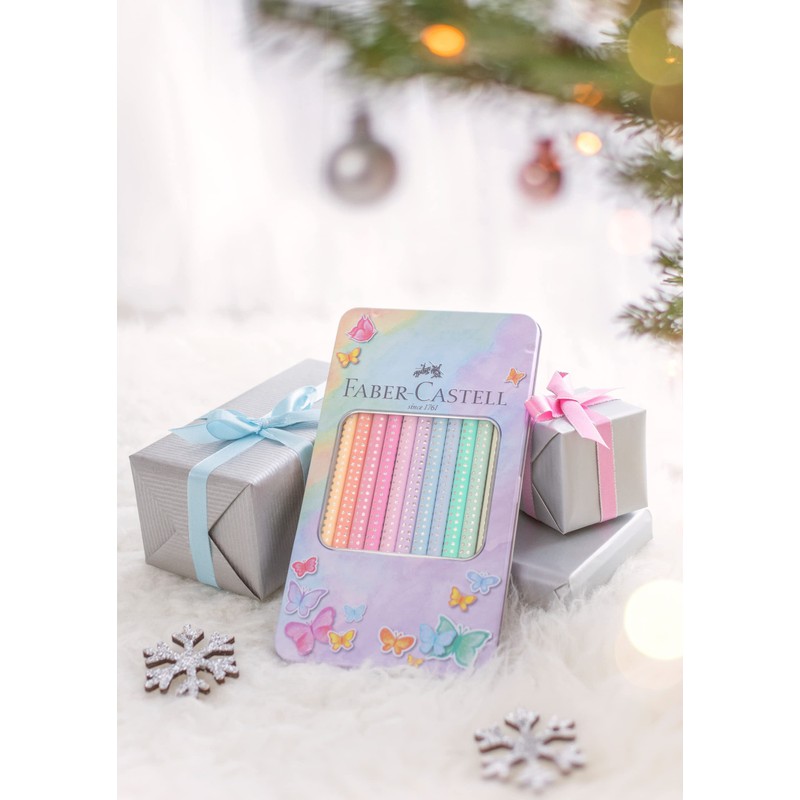Faber Castell Colouring Pencils Sparkle Pastel Pack of 12 Metal