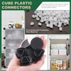 Keadic 91Pcs Black Wire Grid Cube Plastic Connectors with Nylon