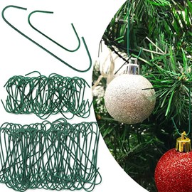 CRAZZYVALUE Tree Hooks Green Wire Christmas Ornaments Hangers Decorations Home Party Ball Bauble Outdoor Festive, Tree Baubles Hooks for Christmas, Living Room-200 Hooks