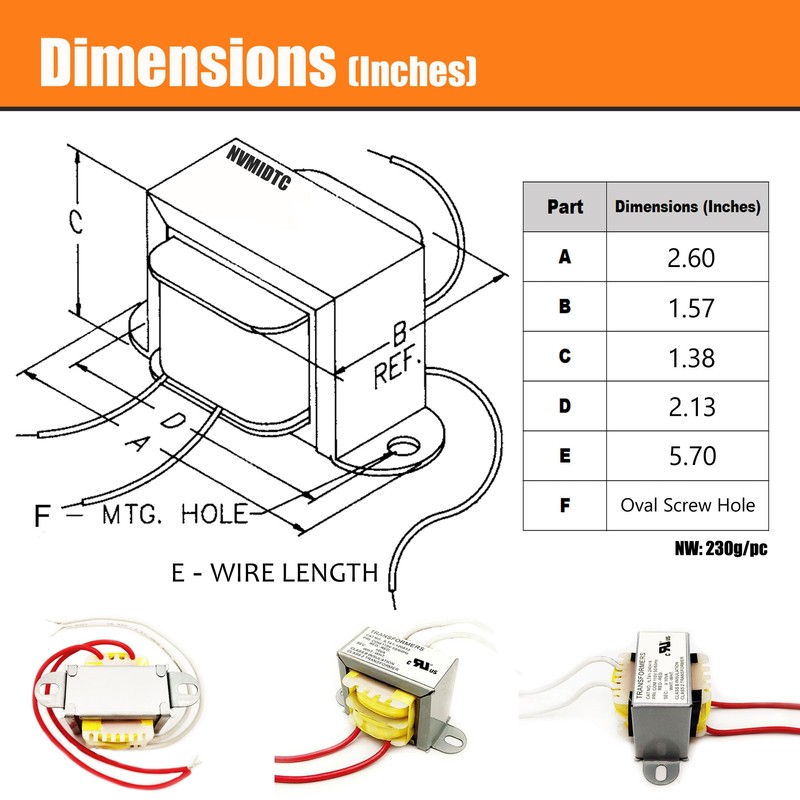 AC/AC Power Transformer - 110V 50/60Hz to 24V 10VA Step